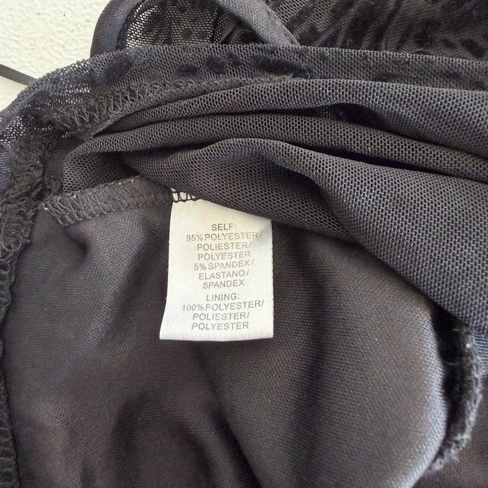 Black Velvet‎ Burnout Babydoll Sheer Back Top Medium Lace Fairy Grunge - Picture 10 of 10